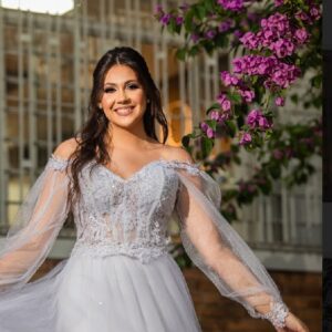 Vestido Princesa Prata Brilhante